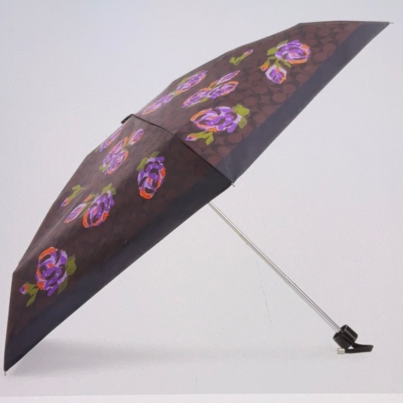 ☔️ COACH MINI UMBRELLA IN SIGNATURE ROSE PRINT ☔️ - Picture 2 of 16